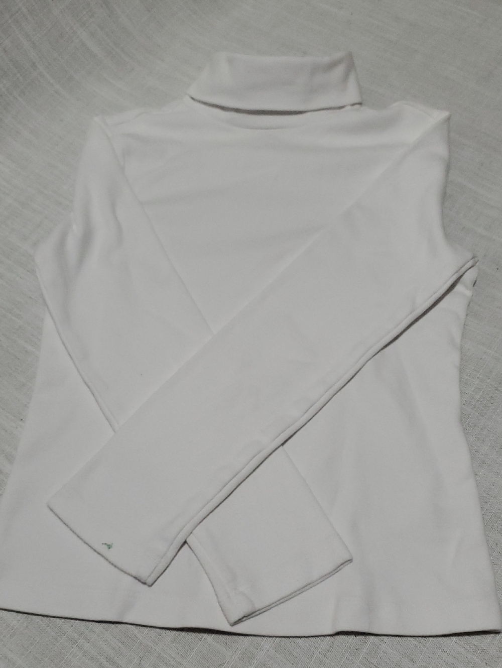 J. Khaki White Long-Sleeve Turtleneck Top